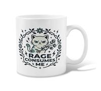 Taza de café de cerámica con diseño de gato, diseño de flores divertidas y divertidas, con asa, ideal para amigos, familiares, compañeros de trabajo, amantes de la tercera edad, 325 ml