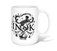 Taza de café de cerámica con diseño de gato, estrellas de tinta artística mística, ninguna negra, tazas de trabajo con asa, ideal para amistad, familia, colegas, personal, novios, profesores, 15 onzas