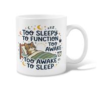 Taza de café de cerámica con diseño de gato, estrellas divertidas y divertidas, color blanco, con asa, ideal para amistad, familia, colegas, profesores, personal de novia, 325 ml