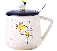 Taza de café de cerámica con diseño de jirafa, diseño 3D de animales pintados a mano, cerámica novedad