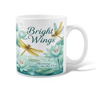 Taza de café de cerámica con diseño de libélula, lirio de agua, manantial, verde, novedosa taza de té con asa, ideal para amistad, familia, colegas, personal, novios, profesores, 11 onzas