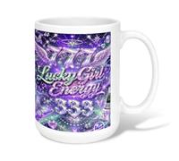 Taza de café de cerámica con diseño de mariposas, alas fantásticas y estrellas, ninguna violeta, taza de té con asa, ideal para amistad, familia, colegas, profesores, personal de novia, 15 onzas