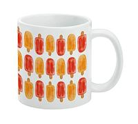 Taza de café de cerámica con diseño de paleta de verano de acuarela, tazas de regalo novedosas para café, té y bebidas calientes, 325 ml, color blanco