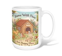 Taza de café de cerámica con diseño de perro, diseño de pata de casa juguetona y fantástica, no marrón, con asa, ideal para amigos, familiares, compañeros de trabajo, profesores, parejas, empleados