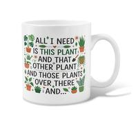Taza de café de cerámica con diseño de plantas, moderna y juguetona con pala, color verde primavera, tazas para beber con asa, ideal para amistad, familia, colegas, personal, novios, profesores, 325