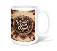 Taza de café de cerámica con forma de corazón, estilo vintage, rústico, cinta real, para el día del padre, tazas para beber con asa, ideal para amigos, familiares, amantes, ancianos, compañeros de