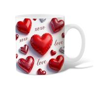 Taza de café de cerámica con forma de corazón, románticos y divertidos abrazos y besos, amor del día de San Valentín, tazas de trabajo con asa, regalo para amigos, familiares, compañeros de trabajo