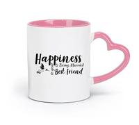 Taza de café de cerámica con frases de boda: "La felicidad es casarse con tu mejor amigo" (320 ml) Capuchino, Latte Macchiato, Té, Espresso Rosa