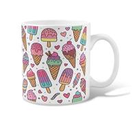 Taza de café de cerámica con helado, diseño de cono de helado de verano, melocotón, taza de chocolate caliente con asa, ideal para amistad, familia, colegas, profesores, personal de novia, 325 ml