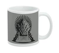 Taza de café de cerámica con icono del trono de hierro de Juego de Tronos, tazas de regalo novedosas para café, té y bebidas calientes, 325 ml, color blanco