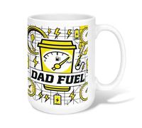 Taza de café de cerámica con indicador de combustible, diseño moderno de rayo con batería, sin amarillo, tazas de trabajo con asa, ideal para amigos, familiares, compañeros de trabajo, profesores