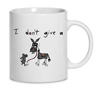 Taza de café de cerámica con texto en inglés "I Don't Give A Rat's Ass Mouse Walking Donkey", taza divertida para aniversario, cumpleaños, Navidad, tazas de té, decoración del hogar, 325 ml