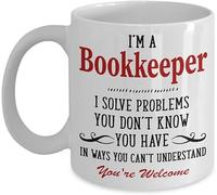 Taza de café de cerámica con texto en inglés "I'm A Bookkeeper I Solve Problems You Have In Ways You Can't Understand Happy Birthday or Christmas Valentín" para parejas, tazas de café para amigos