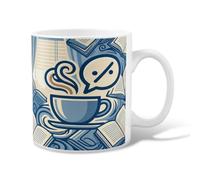 Taza de café de cerámica, contemporánea y minimalista, libros de vapor, sin azul, novedad, taza de beber con asa, ideal para amigos, familia, compañeros de trabajo, amantes de ancianos, ancianos, 11