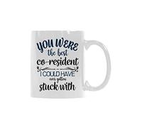 Taza de café de cerámica de 325 ml, color blanco, con texto en inglés "You were the best co-resident i could have ever gottew stuck with Mug"