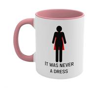 Taza de café de cerámica de 325 ml con texto en inglés "It was never a dress", color negro a blanco, que cambia de color, para mujeres, taza de café de cerámica, novedosa creatividad, desarrollo