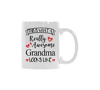Taza de café de cerámica de 325 ml con texto en inglés "This is What a Really Awesome Grandma Looks Like"