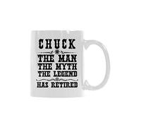 Taza de café de cerámica de 325 ml, taza de té, color blanco, The Man The Myth The Legend Has Retired