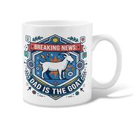 Taza de café de cerámica de cabra, diseño moderno de relámpago hexagonal para el día del padre, color azul, novedosa taza para beber de oficina con asa, ideal para amistad, familia, colegas