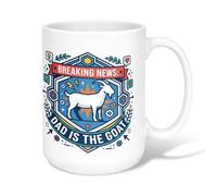 Taza de café de cerámica de cabra, diseño moderno de relámpago hexagonal para el día del padre, taza de té azul novedosa con asa, ideal para amistad, familia, colegas, personal, novios, profesores, 15