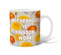 Taza de café de cerámica de caléndula, diseño de hojas de flores otoñales, color naranja otoñal, taza para beber con asa, regalo para amistad, familia, colegas, personal, novios, profesores, 11 onzas