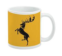Taza de café de cerámica de Game of Thrones Baratheon Sigil, tazas de regalo novedosas para café, té y bebidas calientes, 11 onzas, color blanco