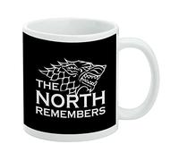 Taza de café de cerámica de Game of Thrones The North Remembers, tazas de regalo novedosas para café, té y bebidas calientes, 11 onzas, color blanco