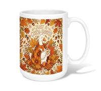 Taza de café de cerámica de ganso, manta de hojas juguetonas, color naranja otoñal, taza de té novedosa con asa, ideal para amigos, familiares, compañeros de trabajo, amantes, ancianos, personas