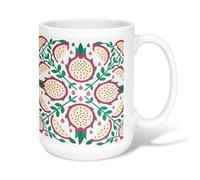 Taza de café de cerámica de granada, hojas coloridas y frutales, lágrimas, taza de chocolate caliente con asa, ideal para amistad, familia, colegas, personal, novios, profesores, 15 onzas