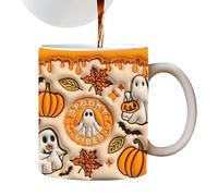 Taza de café de cerámica de Halloween, taza de café de Halloween, Taza espeluznante de calabaza fantasma, Tazas de cerámica fantasma para whisky, vino, agua, sopa, cerveza