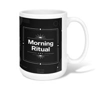 Taza de café de cerámica de la mañana, moderna y minimalista, con asa, ideal para amigos, familia, compañeros de trabajo, amantes de ancianos, ancianos, 15 onzas