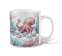 Taza de café de cerámica de pulpo, tazas de té de coral bajo el agua, melocotón de verano, taza para beber con asa, ideal para amigos, familiares, compañeros de trabajo, amantes de la tercera edad, 11