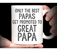 Taza de café de cerámica de regalo para papá, taza de café con texto en inglés "Only The Best Papas Get Promoted To Great Papa", 325 ml