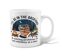 Taza de café de cerámica de whisky, para exteriores, casual, para cigarrillos, fogata, verano, café, con asa, ideal para amigos, amantes de la familia, ancianos, compañeros de trabajo, 11 onzas
