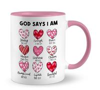 Taza De Café De Cerámica Dios Rosa Dice Que Soy Un Libro Religioso Divertido Taza De Cerámica Elegancia Tazas De Desayuno Para Espresso Leche Oficina