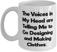 Taza de café de cerámica, diseño único y confección de ropa, voces en mi cabeza, divertidas tazas de café, novedosas, taza de café con impresión de doble cara para mamá, papá, amigo, esposa, esposo, r