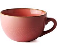 Taza de café de cerámica grande de 700 ml, taza de café de cerámica, tamaño XXL, con asa, cuencos grandes de cereales con asa, cuenco para ensaladas, taza de café de porcelana (rosa)