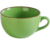 Taza de café de cerámica grande de 700 ml, taza de café de cerámica, tamaño XXL, con asa, cuencos grandes de cereales con asa, cuenco para ensaladas, taza de café de porcelana (verde)