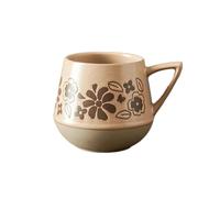 Taza de café de cerámica gruesa hecha a mano de 280 ml con personalidad simple, exquisitos utensilios para beber, un hombre llamado flor de otoño