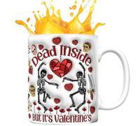 Taza de café de cerámica impresa con diseño de corazón de San | 350 ml de taza de té y café romántica para centro de mesa, regalo de San