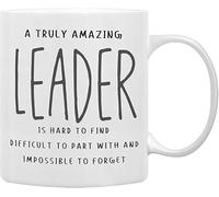 Taza de café de cerámica inspiradora. Un líder verdaderamente asombroso es difícil de encontrar. El mejor regalo para un líder, mentor o supervisor. Presente de liderazgo perfecto para colegas de ofic