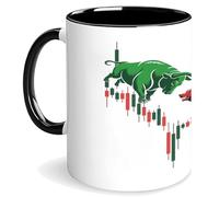 Taza De Café De Cerámica La Vache Financière Et Le Marché Boursier Baissier Resistente Taza Cerámica Elegancia Taza De Porcelana Para Espresso Recuerdos Té