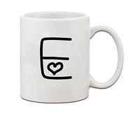 Taza De Café De Cerámica Letra E Del Monograma De Corazones De Amor E Personalizada Taza Café Colorido Mug Para Decorar Espresso Oficina