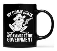 Taza De Café De Cerámica Me Duele La Barriga Y Estoy Enfadada Con La Rana Del Gobierno Minimalista Taza Café Diseño Taza De Porcelana Para Oficina Recuerdos Familiare