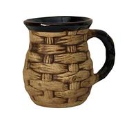 Taza de café de cerámica negra de 300 ml, hecha a mano, única en Europa