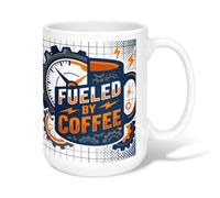 Taza de café de cerámica para café, diseño industrial moderno relámpago, no azul marino, novedosa taza de té con asa, ideal para amigos, familiares, compañeros de trabajo, amantes de la tercera edad