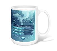 Taza de café de cerámica para café, progreso futurista moderno, nubes, ninguno azul, novedosa taza de té con asa, ideal para amigos, familiares, compañeros de trabajo, amantes de la tercera edad, 15