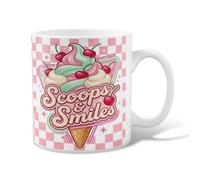 Taza de café de cerámica para helado, cono de cerezas juguetonas de verano, melocotón, taza para beber con asa, ideal para amigos, familiares, compañeros de trabajo, profesores, parejas, empleados, 11