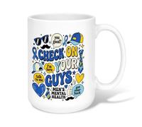 Taza de café de cerámica para hombres, con cita de apoyo a la salud mental | Conciencia de salud mental, taza para beber, mensaje de apoyo, motivos masculinos, aliento de la amistad