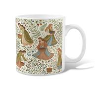 Taza de café de cerámica para mujer, diseño de canastas rústicas, flores, color verde otoño, taza de té novedosa con asa, ideal para amistad, familia, colegas, profesores, personal de novia, 11 onzas